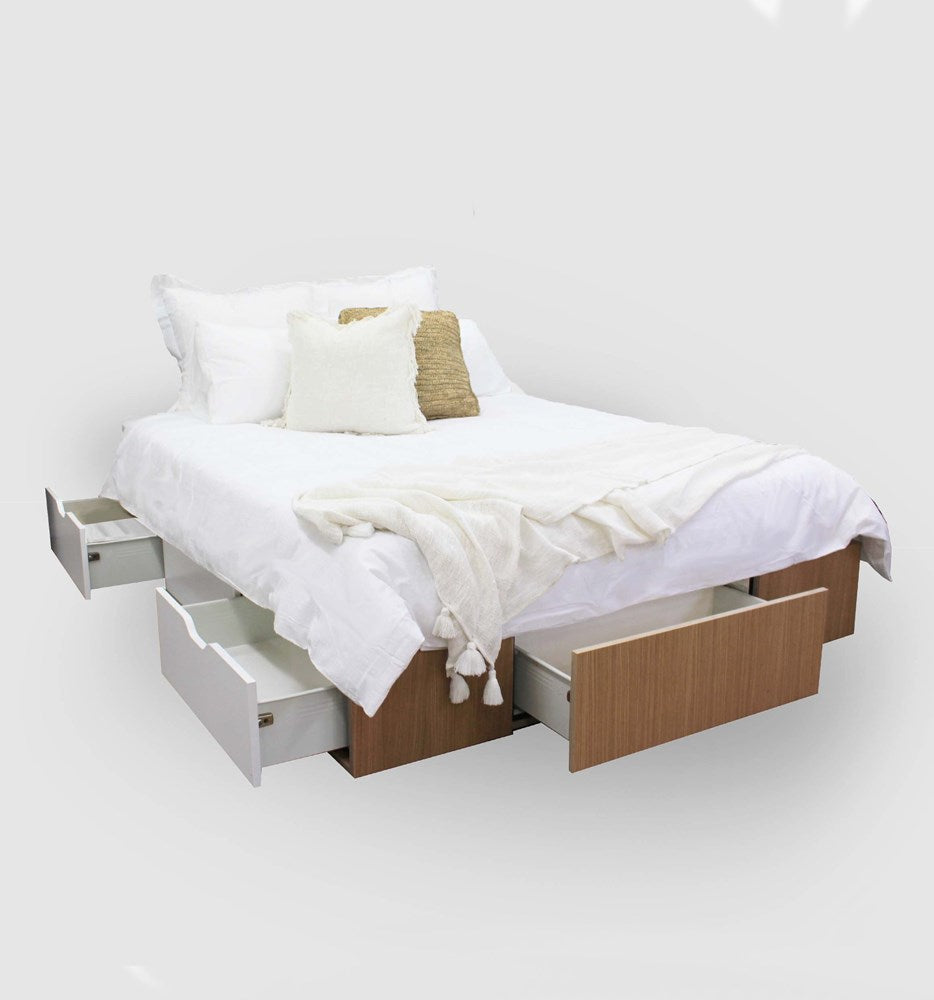 Boxed Oak Daniels Bed Box with Headboard and Bedsides