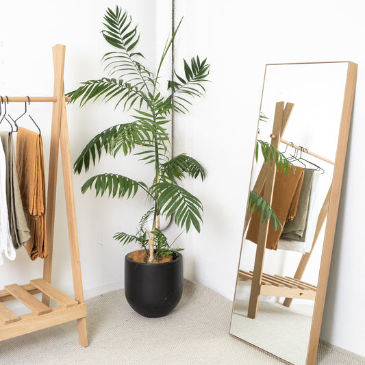 Wooden Clothes Rack (With Shelf) - Solid Oak